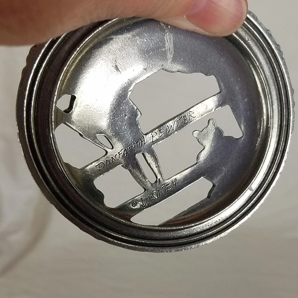Danforth Pewter Winnie the Pooh Jar TopperVintage Silver Excellent Disney Lid